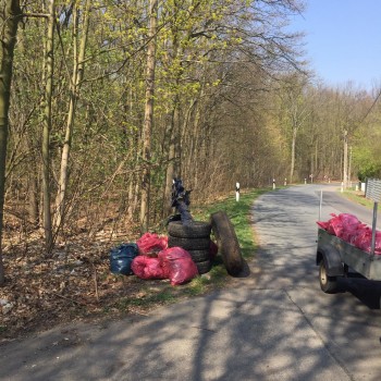 Viel Müll findet sich besonders an der Kohlenstraße am Windberg