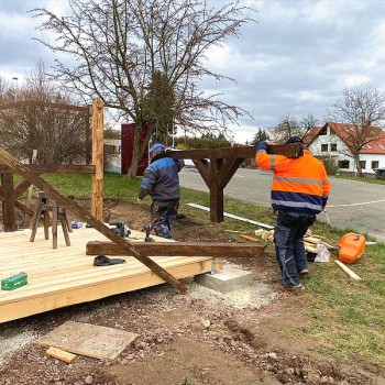 Nach dem Fundamentguss geht es an den Aufbau